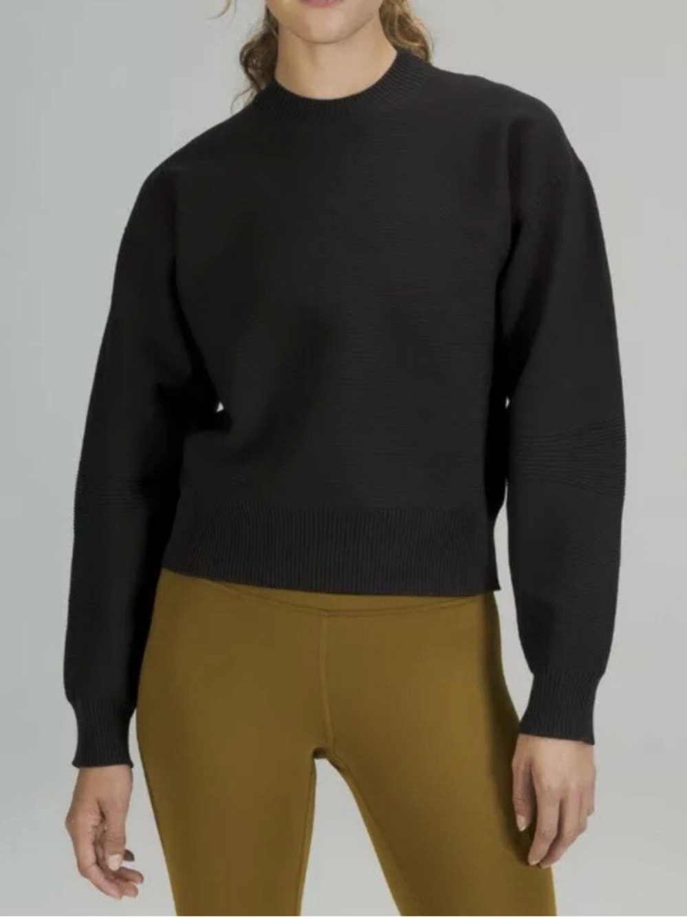 Lululemon All Around Structured Crewneck Sweater Black Size 6/8